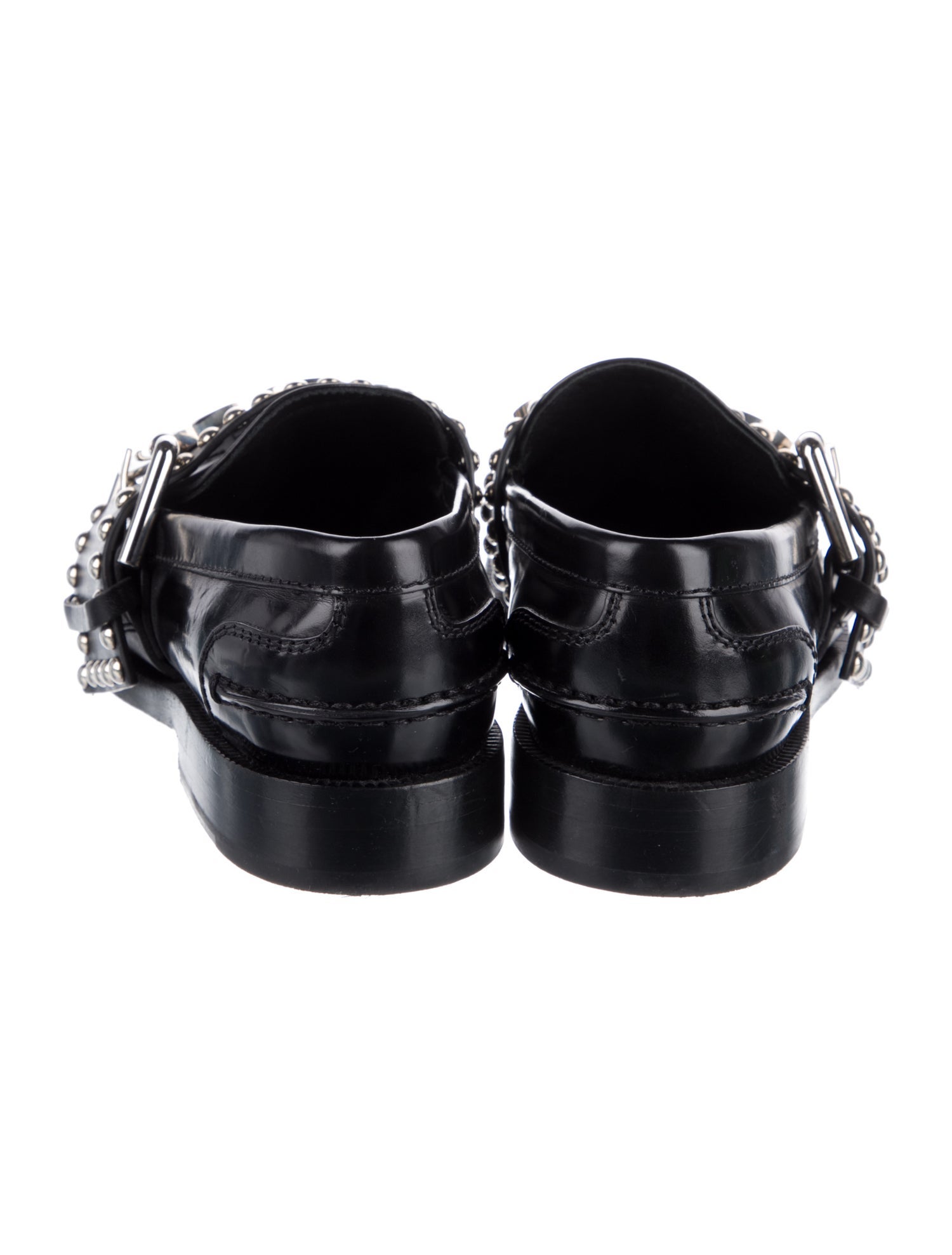 Burberry Leather Studded Accents Loafers